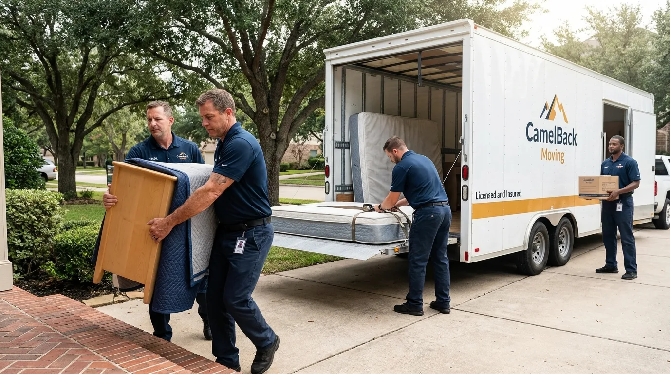 Crew loading residential truck for cross-state move from Altavista, VA