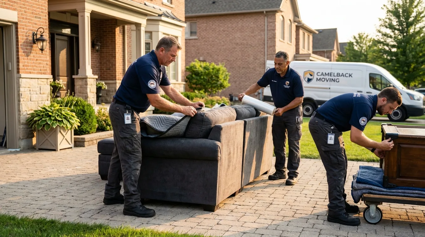 Large estate moving crew wrapping furniture in Altavista, VA